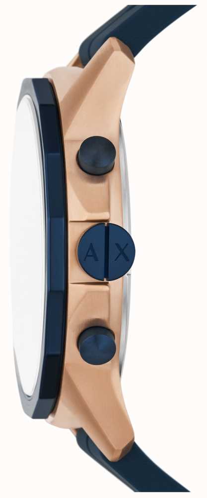 Armani Exchange USA Silicone | Dial First Watches™ AX1730 Gold Rose Class Strap - Blue
