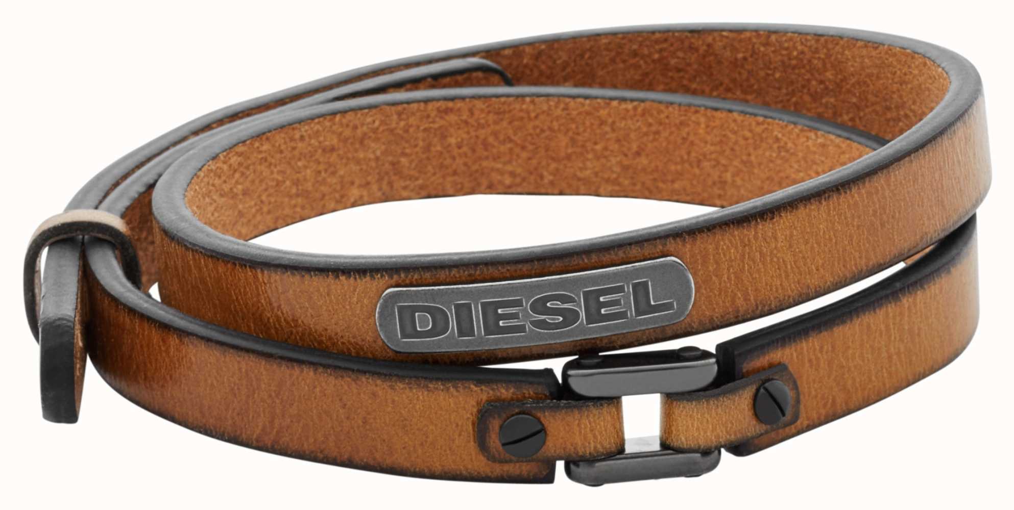 Diesel COILED STACKABLES Brown Leather Bracelet DX0984040 - First Class  Watches™ USA