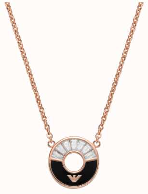 Emporio Armani Crystal Logo Pendant Necklace | Sterling Silver