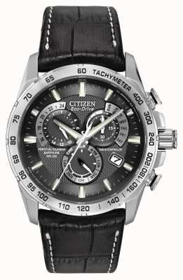 Citizen Men's Radio Controlled Perpetual A-T Chronograph Black Leather AT4000-02E