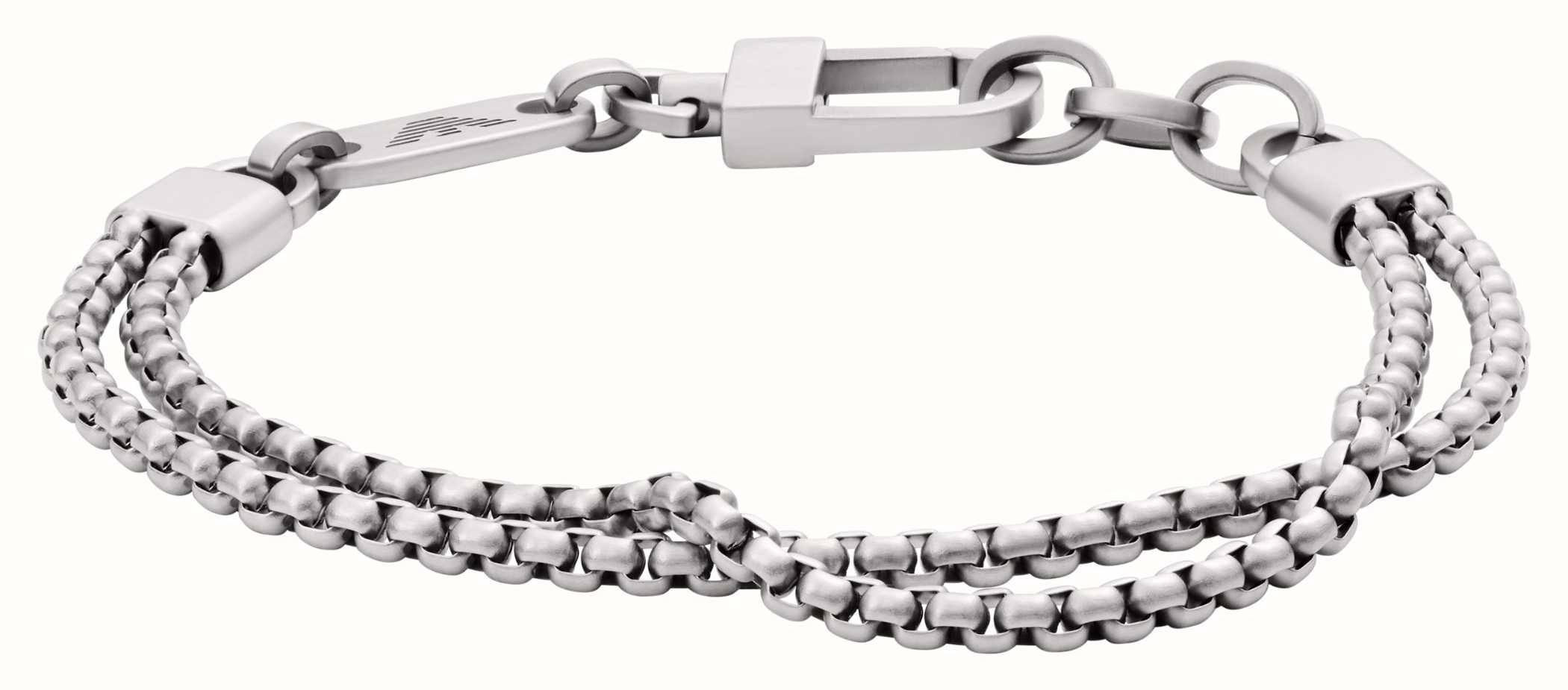 Emporio Armani Men\'s Asymmetrical Stainless Steel Chain Bracelet EGS2805040  - First Class Watches™ USA