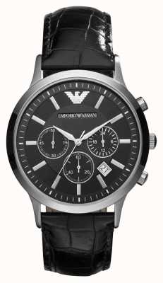 Top-Preis Emporio Armani Men\'s (43mm) Black / AR11542 - First Black Leather Dial Strap Watches™ USA Chronograph Class