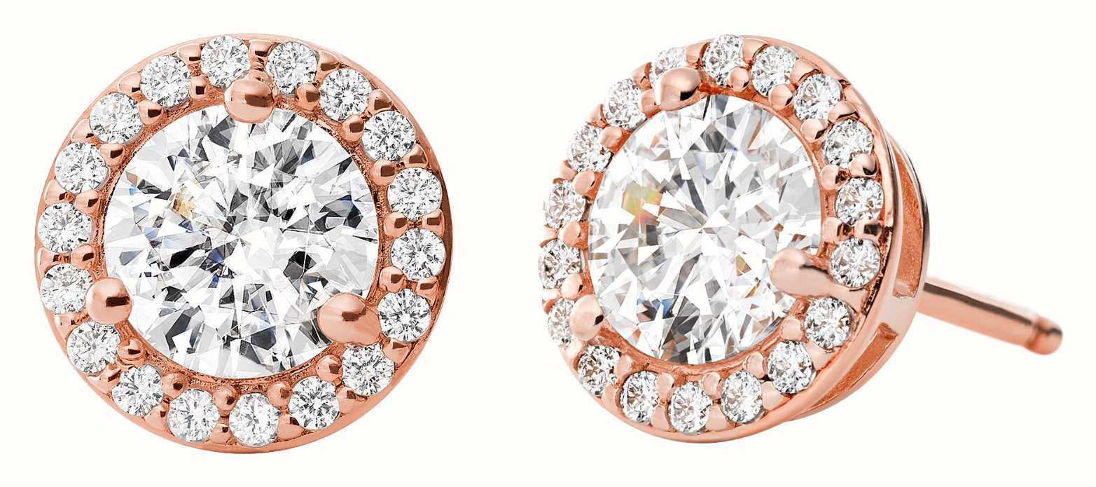 Michael Kors Rose Gold-Plated Sterling Silver CZ Stud Earrings MKC1035AN791 First Class Watches™ USA