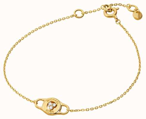 Michael Kors 14K Gold-Plated Pavé Lock Chain Bracelet - MKJ8061710