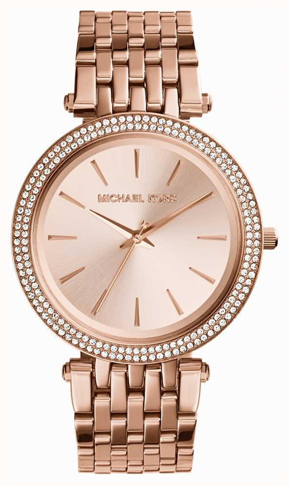Michael Kors Women's Darci Watch Rose Gold Tone Crystal Set Bezel MK3192 -  First Class Watches™ USA