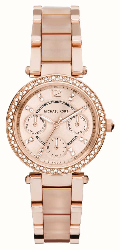 Michael Kors Women's Parker 33mm Pink And Rose-Gold Toned Watch MK6110 -  First Class Watches™ USA