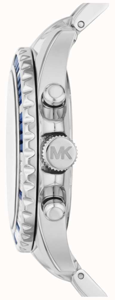 Michael Kors Everest Blue And White Crystal Set Bezel Watch MK7237