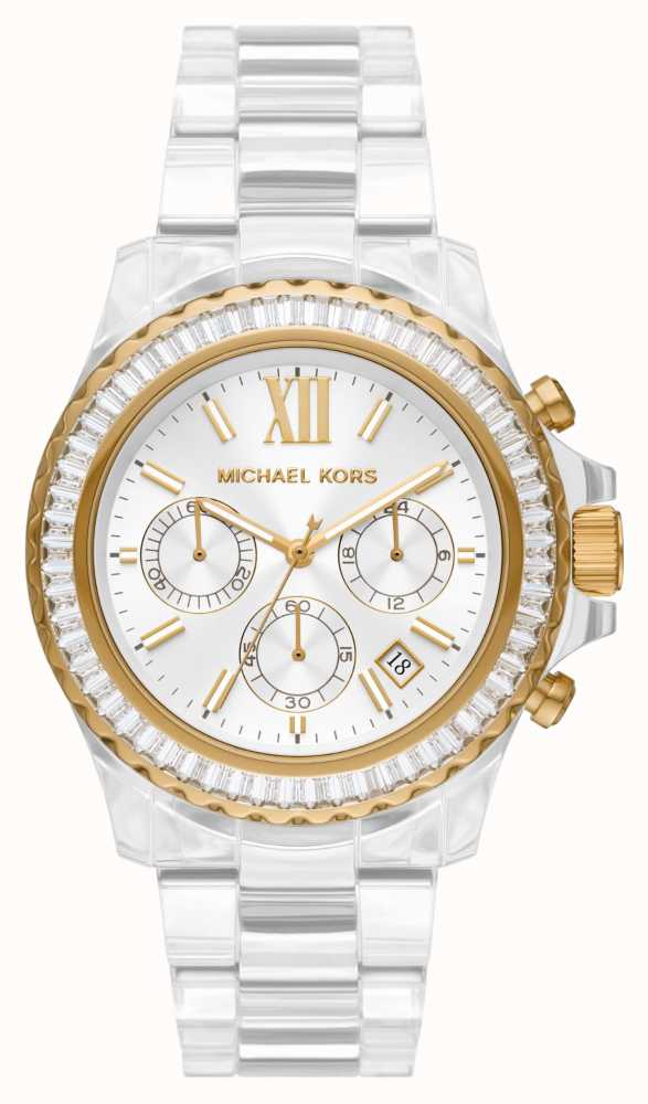 Michael Kors Everest White And Gold Crystal Set Bezel MK7238 - First Class  Watches™ USA