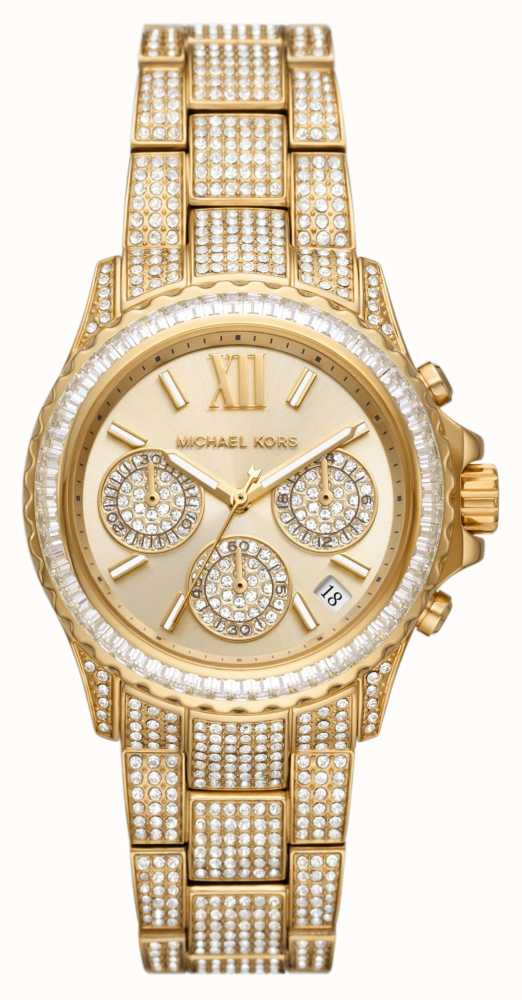 Class USA Kors Women\'s - Crystal Bracelet MK7254 Michael First Everest Set Gold-Toned Watches™