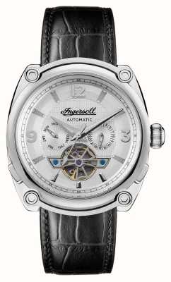 Ingersoll THE MICHIGAN Automatic (45mm) Silver Dial / Black Leather Strap I01105