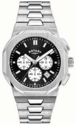 Rotary Men's Regent | Black Chronograph Dial | Stainless Steel Bracelet GB05450/65