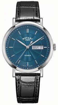 Rotary Men's Windsor | Blue Dial | Black Leather Strap GS05420/05