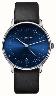 STERNGLAS Naos Automatic (38mm) Blue Dial / Black Leather S02-NA06-PR07