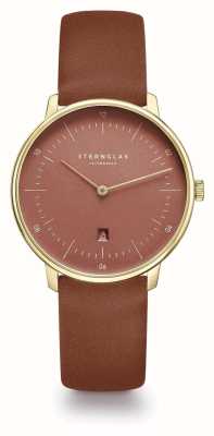 STERNGLAS Women's Naos XS Flora Terracotta | Terracotta Leather Strap S01-NDF21-KL11