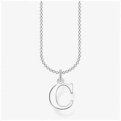 Thomas Sabo Sterling Silver Necklace | 'C' Charm KE2012-001-21-L45V
