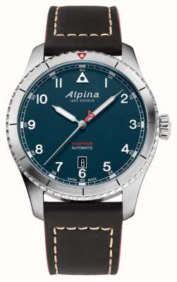Alpina Startimer Pilot Automatic (41mm) Petroleum Blue Dial / Brown Calf Leather AL-525NW4S26