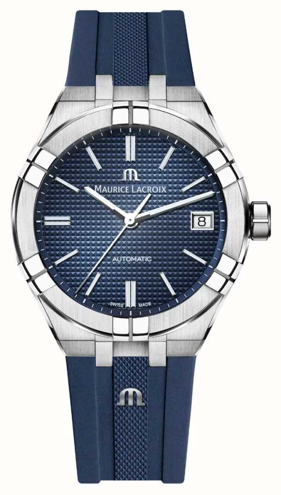 Maurice Lacroix Aikon Automatic (39mm) Blue Clous De Paris Dial / Blue  AI6007-SS000-430-4 - First Class Watches™ USA