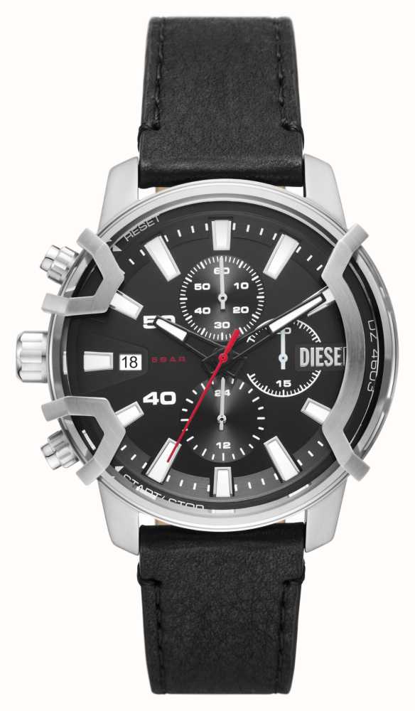 Chronograph Class First | Strap Leather Diesel USA DZ4603 Black - Griffed Watches™