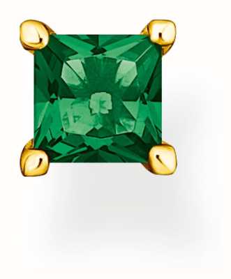 Thomas Sabo Charming Emerald | Gold Plated | Green Gemstone | Single Stud Earring H2233-472-6