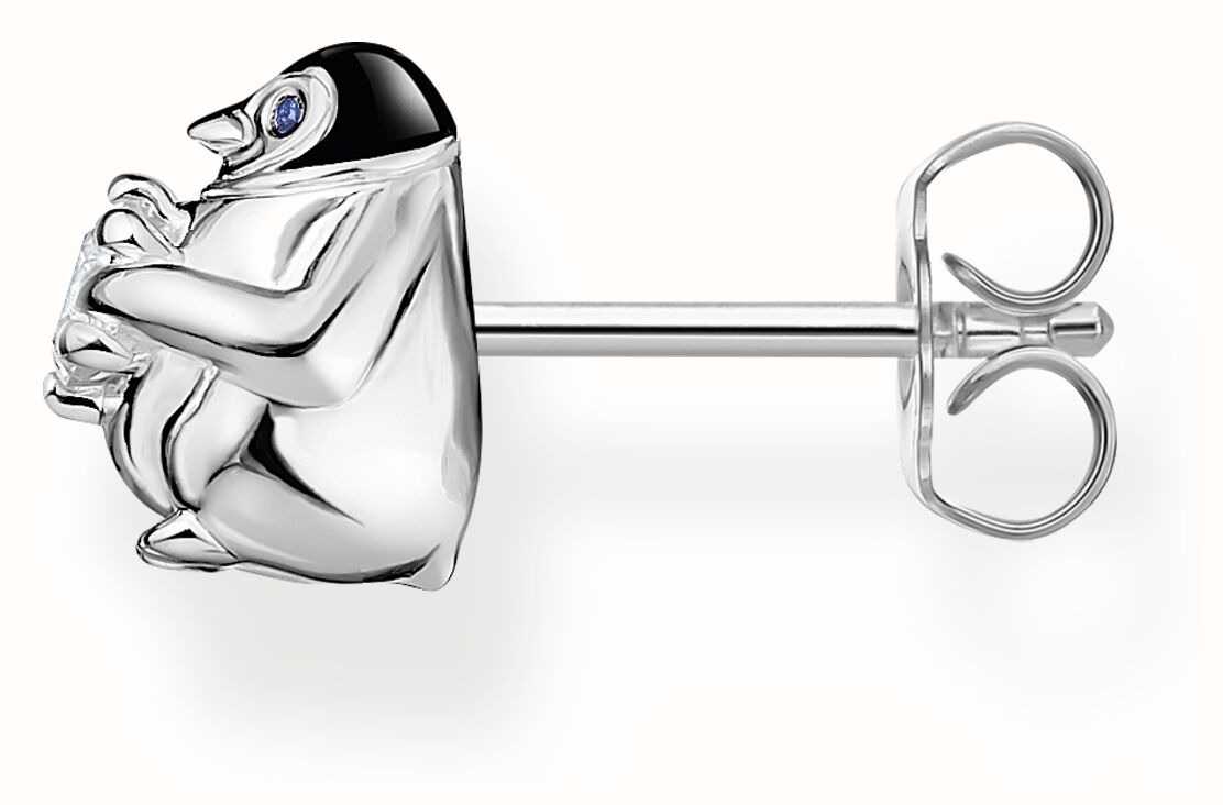 Thomas Sabo Penguin Earring - Class Set Sterling Crystal | First Watches™ | Stud H2258-041-7 USA Single Silver
