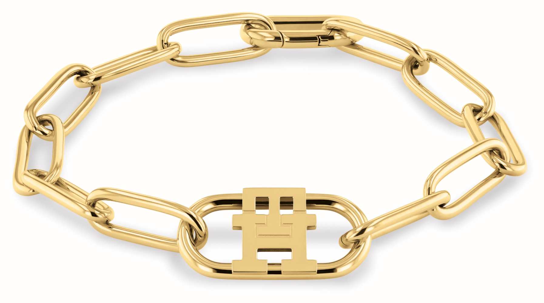 Tommy Hilfiger Gold-Toned Steel Monogram Chain Bracelet 2780722 - First  Class Watches™ USA