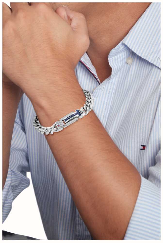 Tommy Men's Silver-Toned Chain Bracelet 2790433 - First Watches™