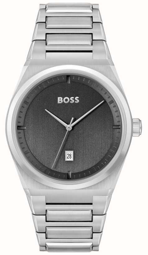 1513992 Grey | USA | Stainless Watches™ Steer Dial - First BOSS Class Men\'s Steel Bracelet