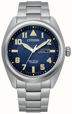 Citizen Mens Eco-Drive Super Titanium Bracelet Blue Dial BM8560-88L
