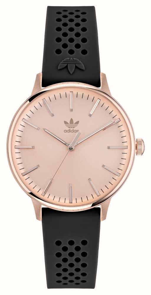 Adidas CODE ONE | Rose Gold Dial | Black Silicone Strap AOSY22070