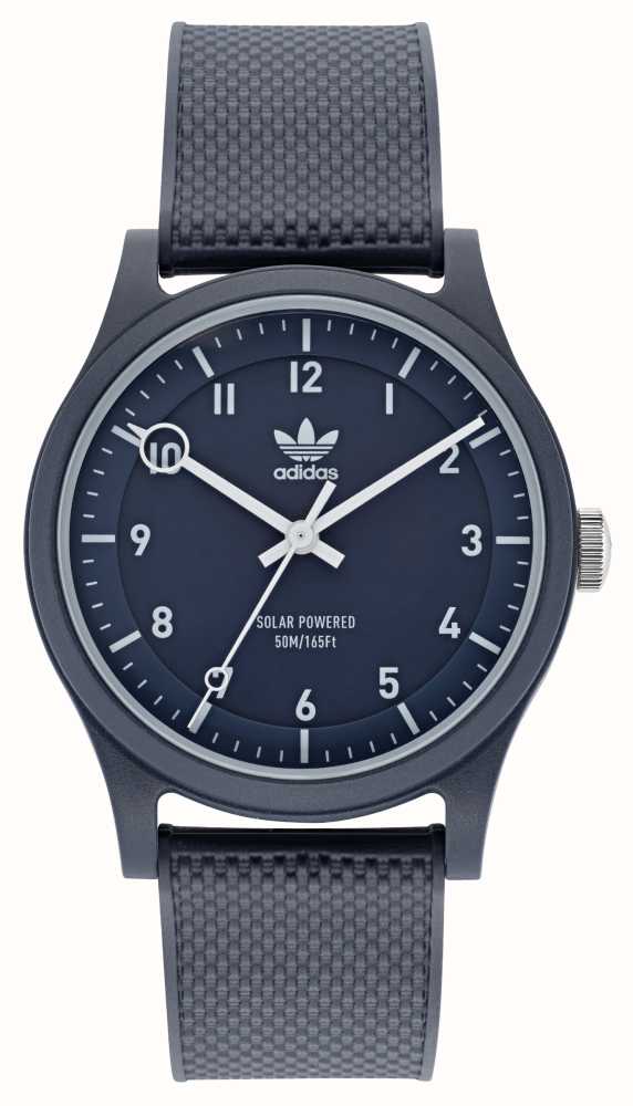 Adidas PROJECT ONE | Solar Powered | Navy Blue Dial | Navy Blue Silicone  Strap AOST22043 - First Class Watches™ USA
