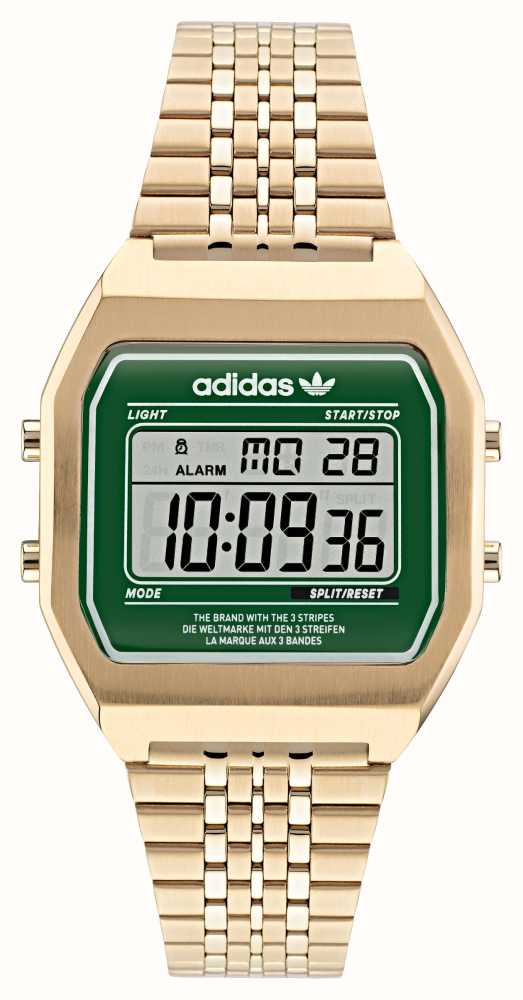 AOST22071 TWO Dial | DIGITAL Gold First Green - Plated | Adidas Class Watches™ PVD USA Steel