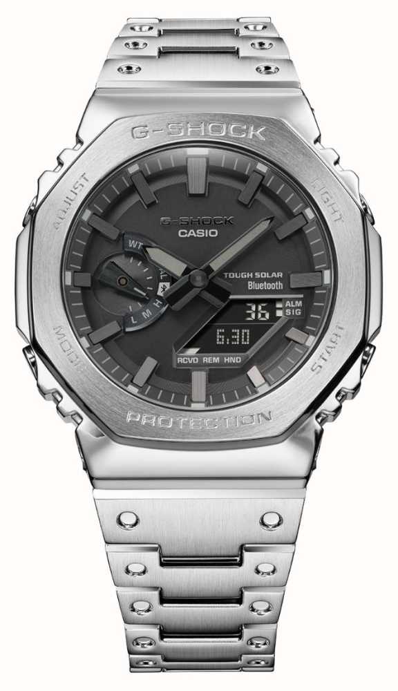 Casio Men's G-Shock Bluetooth Metal Silver Solar Power Watch With GM-B2100D-1AER - First Class Watches™ USA