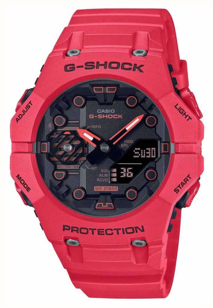 Casio Men\'s Bluetooth G-Shock Combi Red Integrated Bezel And Strap  GA-B001-4AER - First Class Watches™ USA | Quarzuhren
