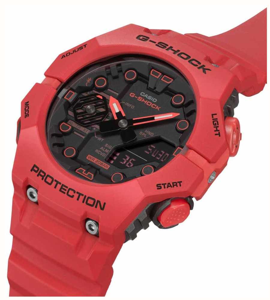 Casio Men's Solar Sport Combination Watch, Red Glossy Resin Strap 