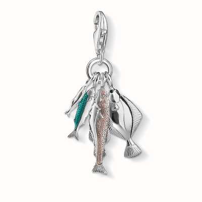 Thomas Sabo Fish Charm Multicoloured 925 Sterling Silver/ Cold Enamel Transparent/ Inlay 1193-603-7