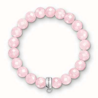 Thomas Sabo Bracelet 16.5cm Charm Carrier Pink 925 Sterling Silver/ Rose Quartz X0191-034-9-L16,5