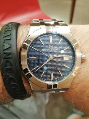Maurice Lacroix Aikon Automatic (42mm) Blue Clous De Paris Dial / AI6008- SS002-430-1 - First Class Watches™ USA